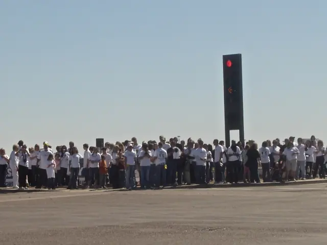 A crowd gathered in Kalispell, Montana